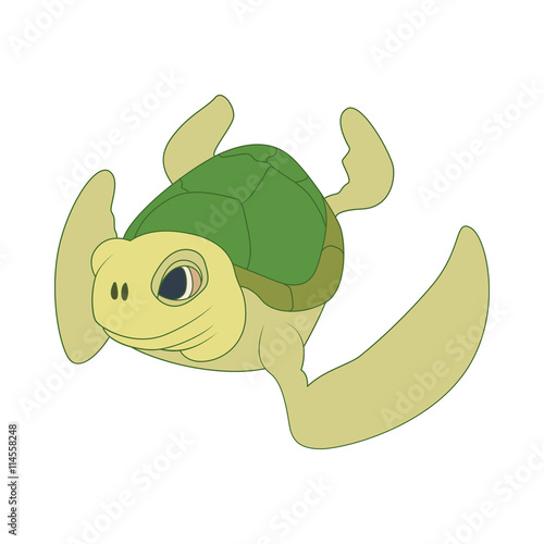 Sea turtle icon, cartoon style