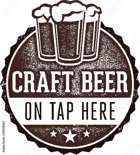 Craft Beer on Tap Here Bar Sign
