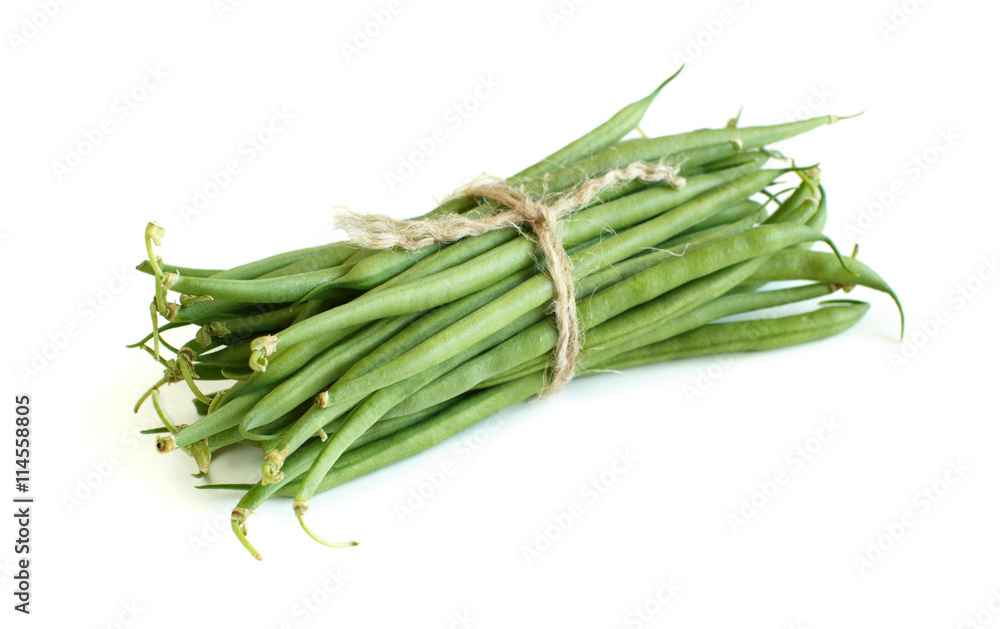 Green french beans isolated on white Green french beans isolated on white