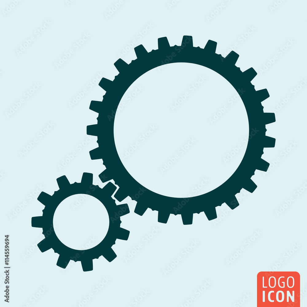 Gears icon isolated
