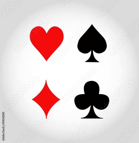 Playing card symbols vector, simboli di carte da gioco vettoriali