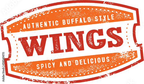 Buffalo Chicken Wings Menu Stamp