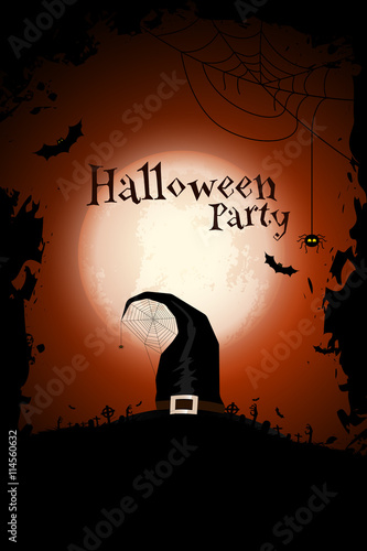 Halloween Zombie Party Poster with Hat