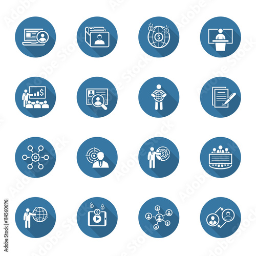 Business and Finances Icons Set. Flat Design.