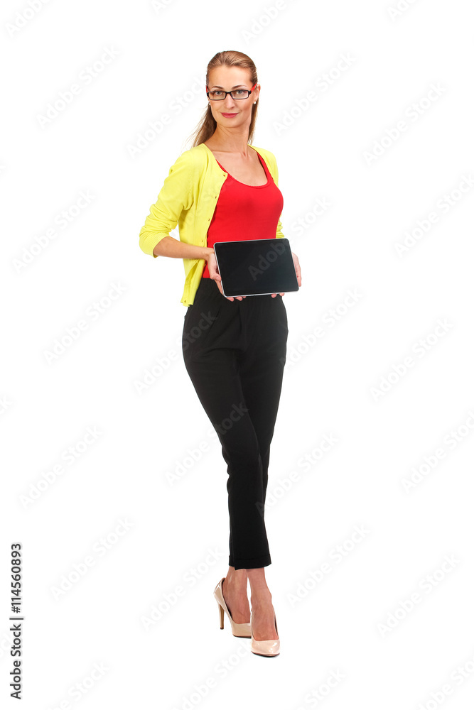 Business woman holding a tablet computer Business woman holding a tablet computer