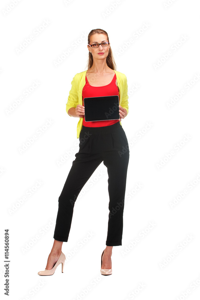Business woman holding a tablet computer Business woman holding a tablet computer