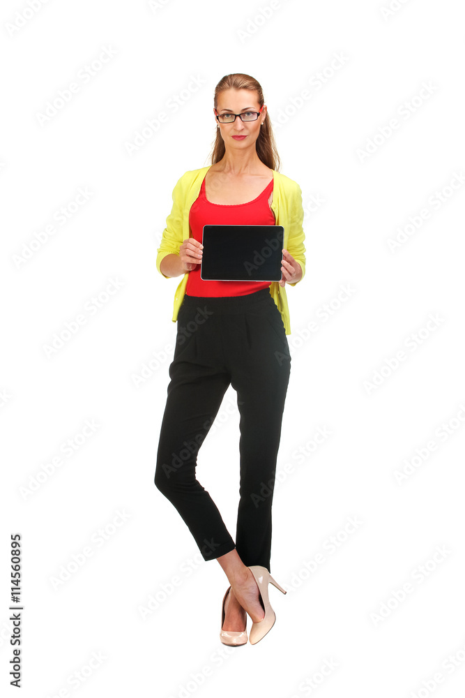 Business woman holding a tablet computer Business woman holding a tablet computer