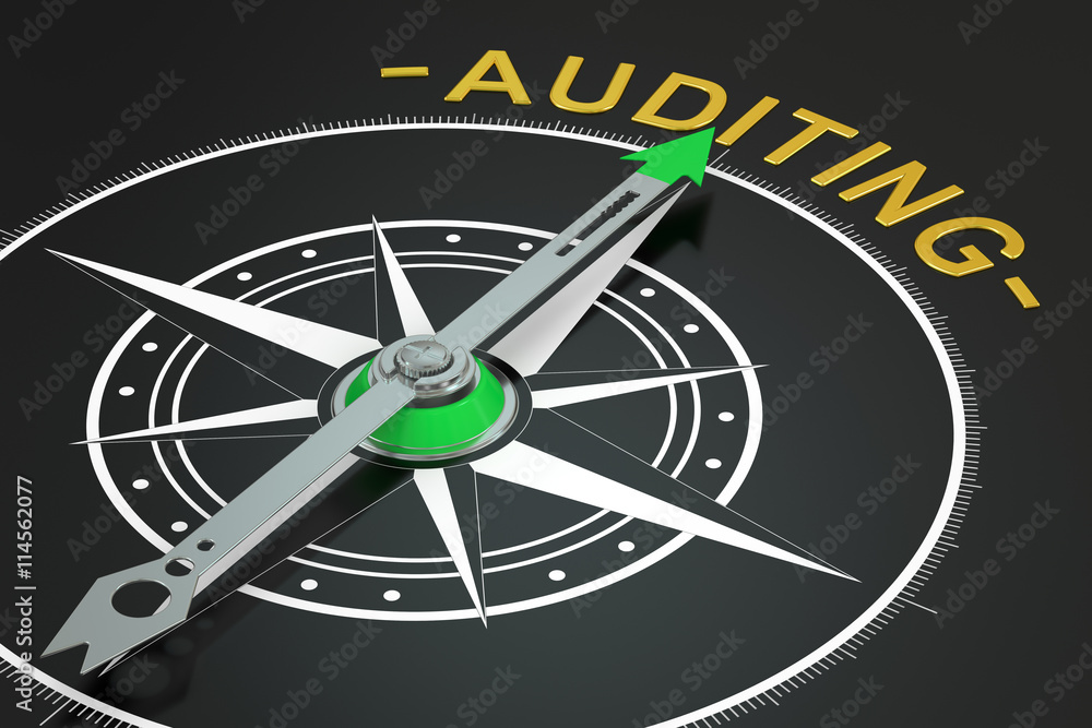 Auditing compass concept, 3D rendering Auditing compass concept, 3D rendering