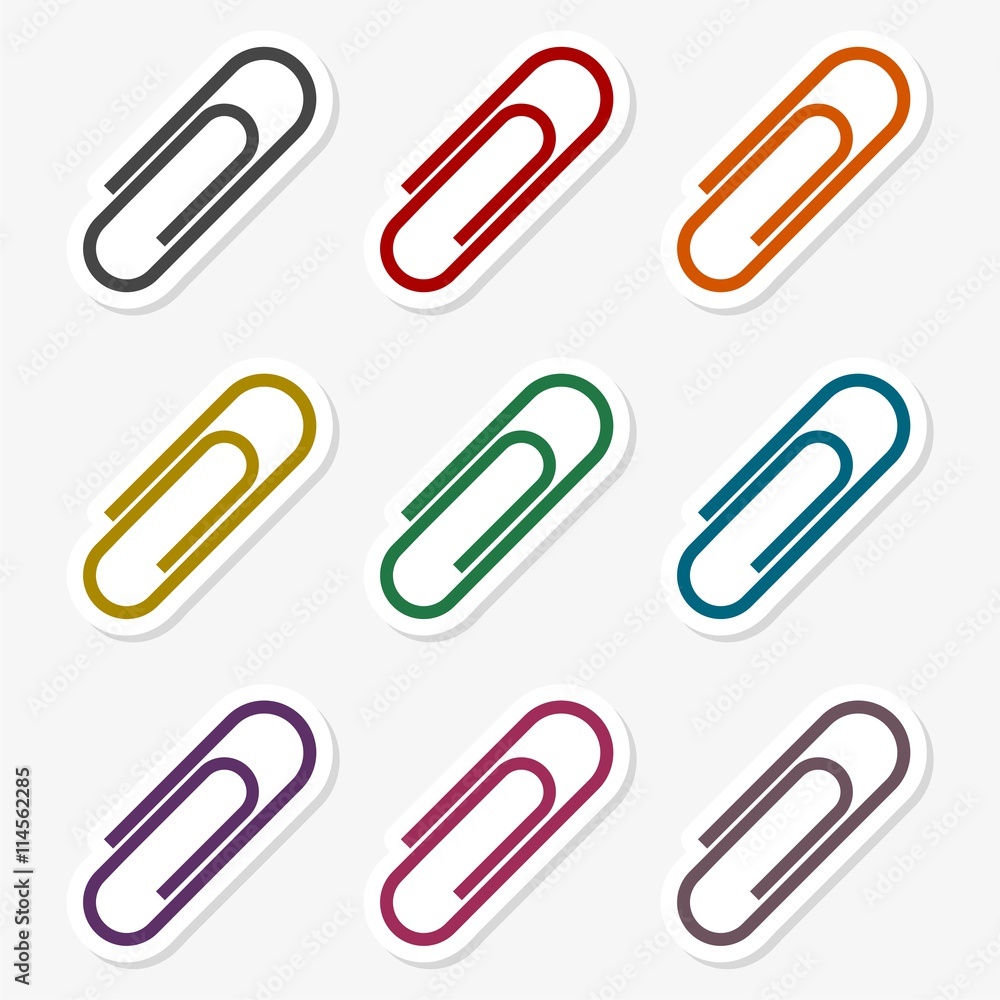 Vector paper clip sticker set Vector paper clip sticker set