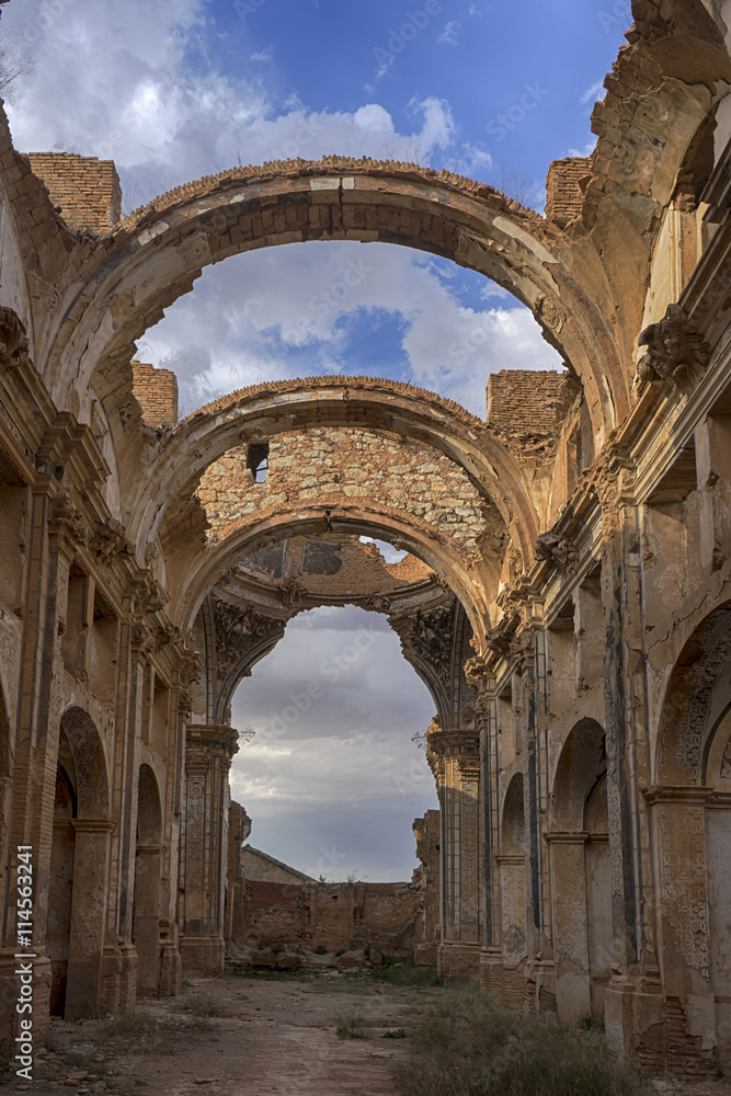 Ruinas del pueblo de Belchites destruido por los bombardeos de la guerra civil Española