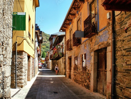 Calle Real, Street in Molinaseca, Leon, Spain