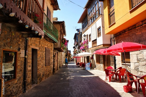 Calle Real, Street in Molinaseca, Leon, Spain photo