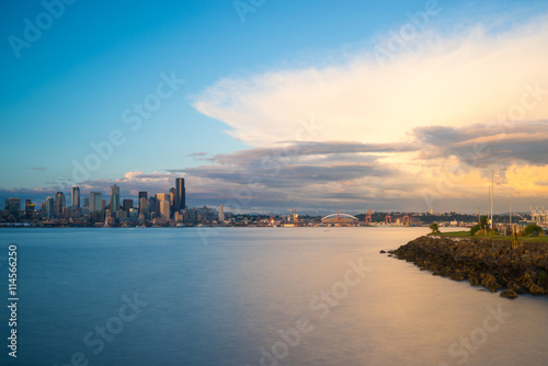 City Of Seattle Golden Hour Cityscape