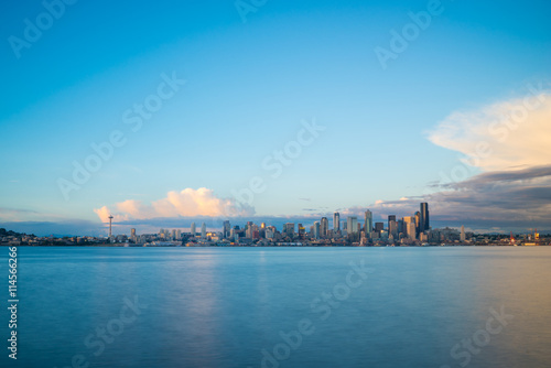 City Of Seattle Golden Hour Cityscape