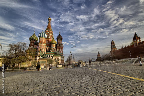 St. Basils Cathedral and Kremlin on Red Square in Moscow, Russia