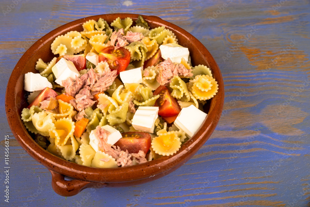Freshly made pasta salad Freshly made pasta salad