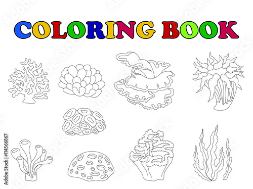 coloring book of beautiful coral collection