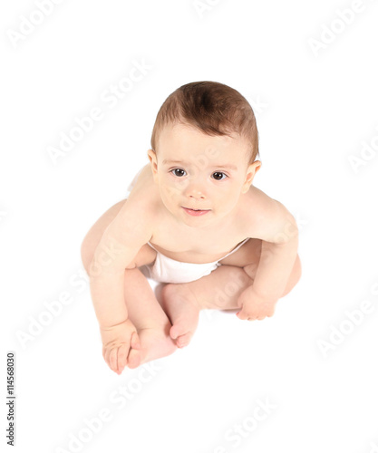 Cute baby boy, isolated on ...