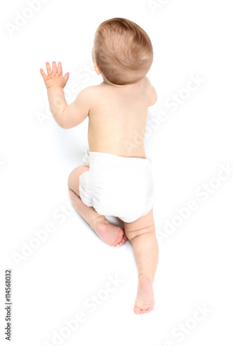 Cute baby boy, isolated on ...