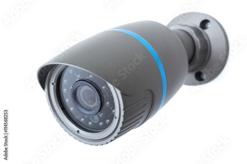 Billede på lærred IP camera, security surveillance ip-cam isolated on white