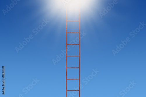 Business concept for promotion of red ladder and light
