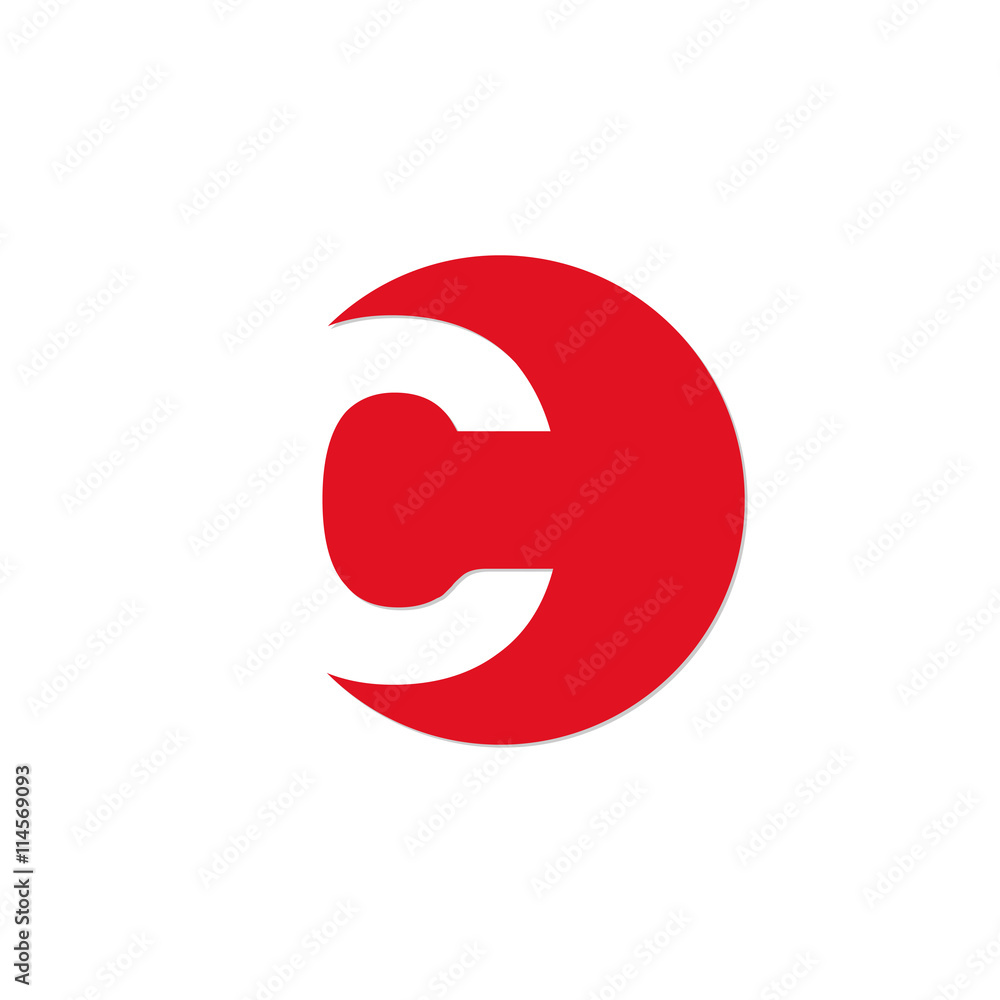initial letter circle logo red initial letter circle logo red