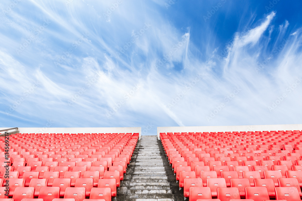 Fototapeta premium Red seats in the stadium