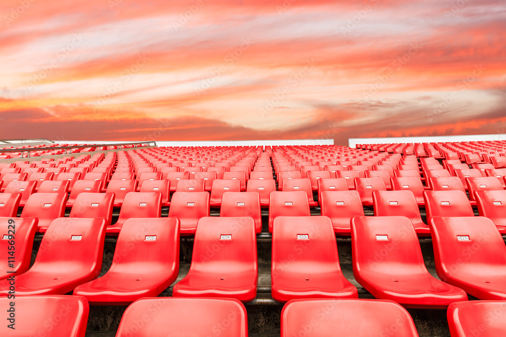Fototapeta premium Red seats in the stadium