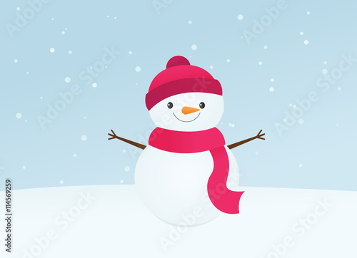 Cute smiling snowman