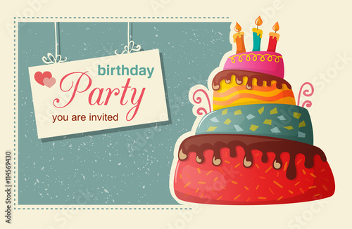 birthday card with cake