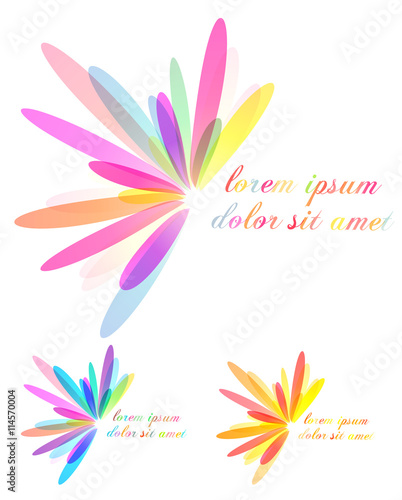 Abstract colorful flower icon set,  illustrations