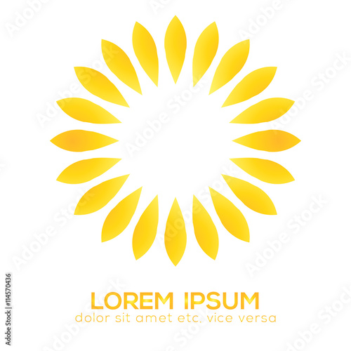 Beautiful sunflower icon, design element, clip art illustration.
