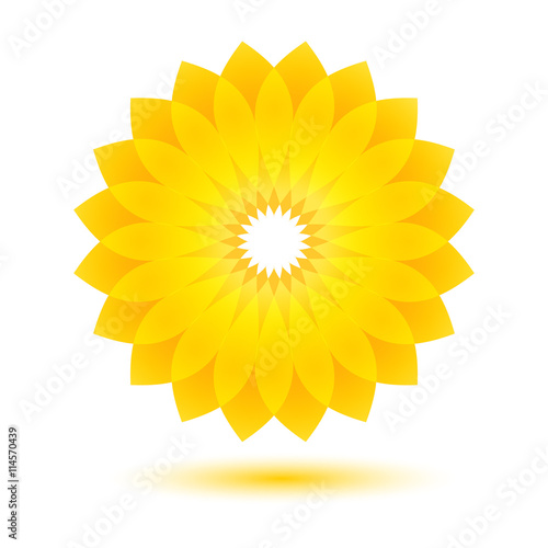 Beautiful sunflower icon, design element, clip art illustration.