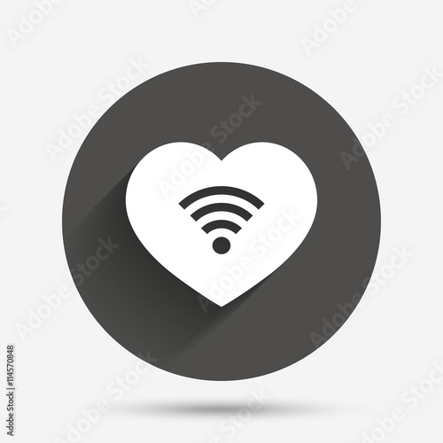 Love Wifi sign. Wi-fi symbol. Wireless Network.