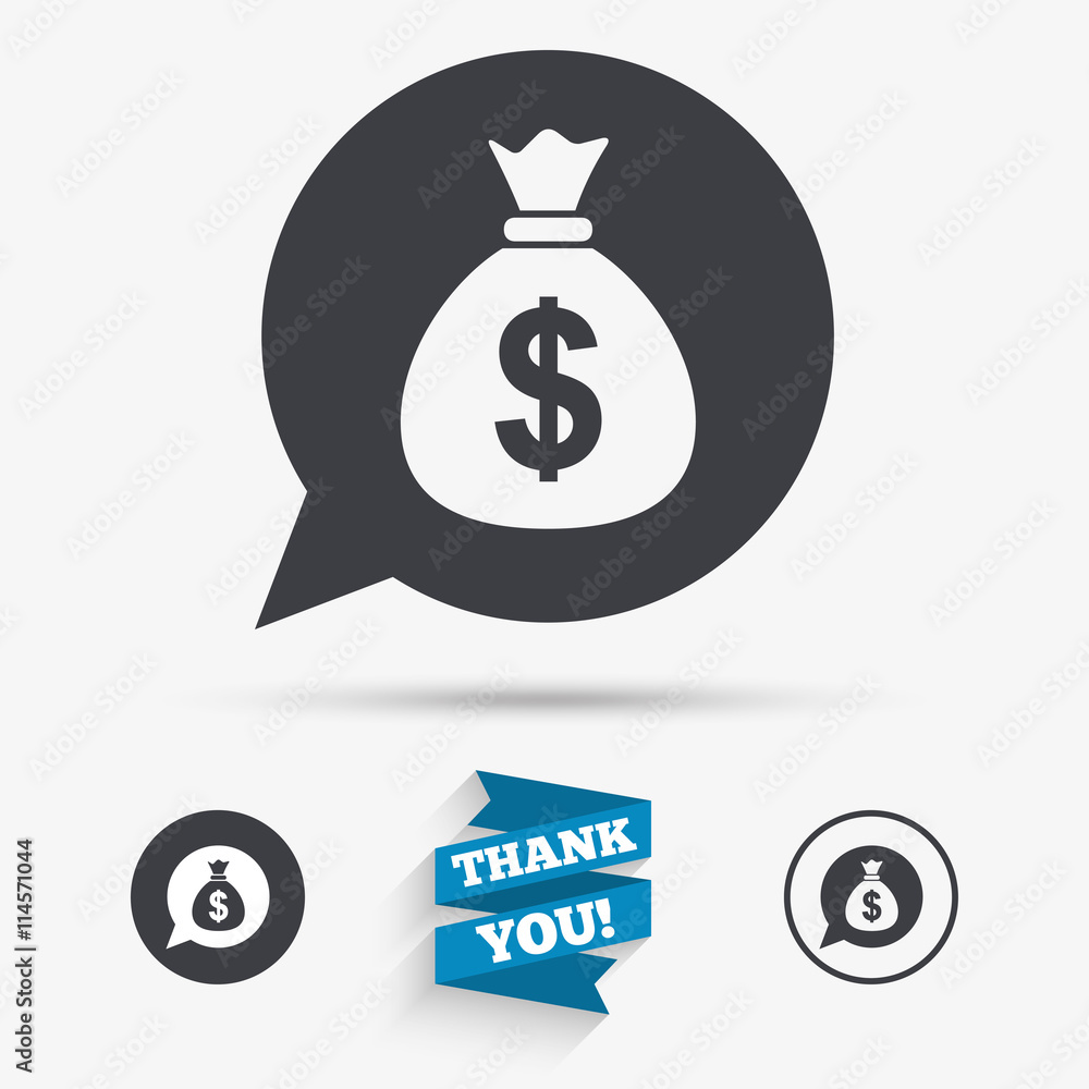 Money bag sign icon. Dollar USD currency. Money bag sign icon. Dollar USD currency.