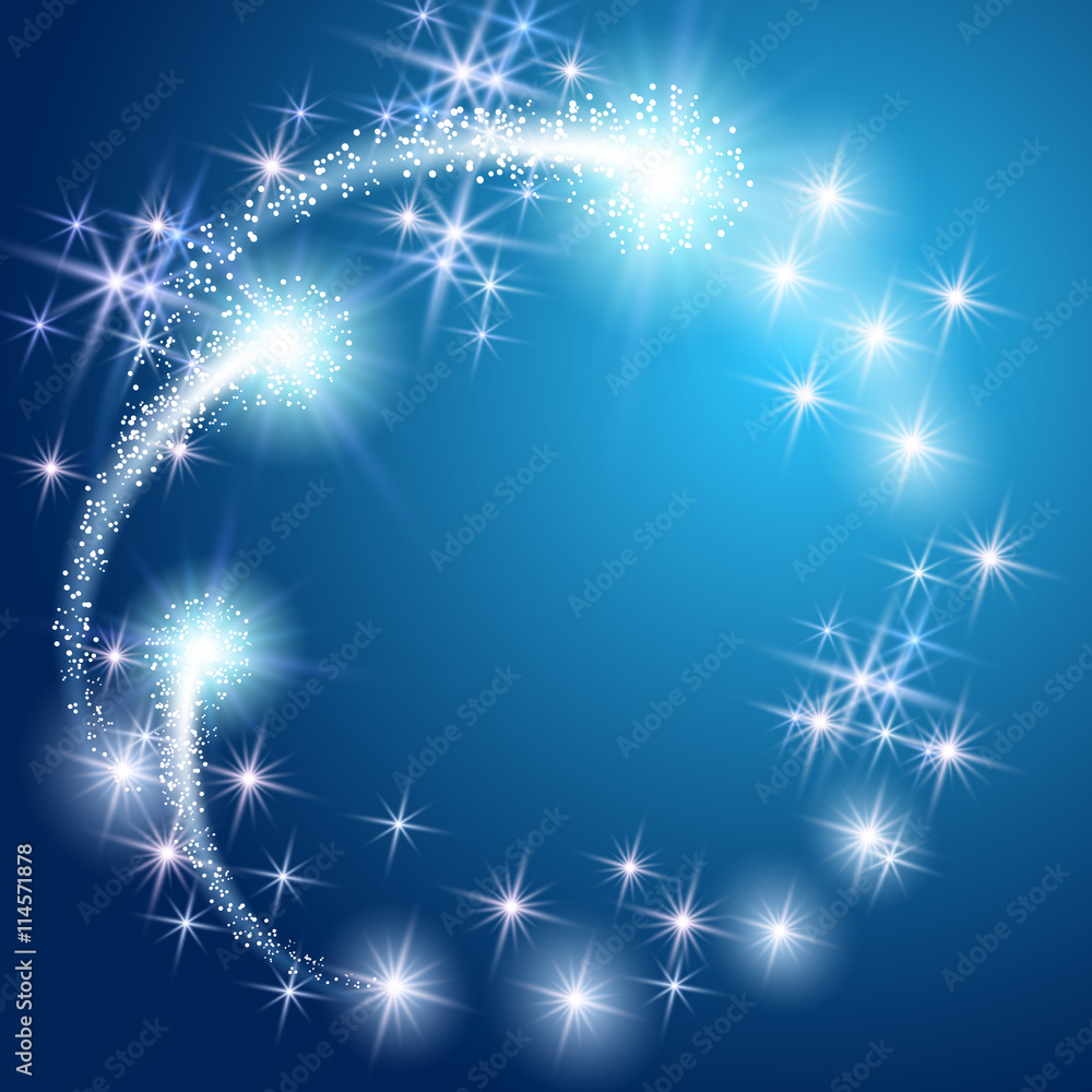 Glowing blue background with stars Glowing blue background with stars