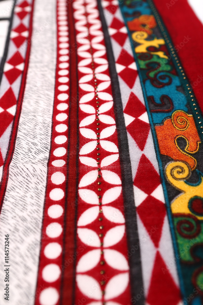 Chinese style pattern made of fabric scarves Chinese style pattern made of fabric scarves