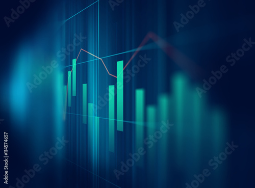 technical financial graph on technology abstract background photo