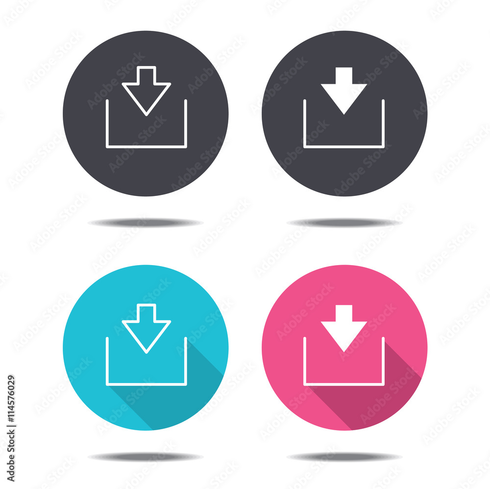 icon black pink and blue Arrow Points down vector design icon black pink and blue Arrow Points down vector design