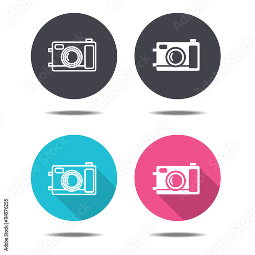 icon black pink and blue camera vector design