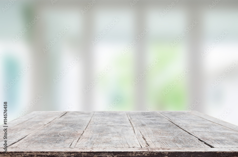 Empty wooden table and room interior decoration background, prod Empty wooden table and room interior decoration background, prod