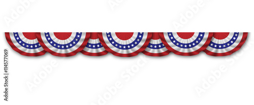 Vector of bunting American flags