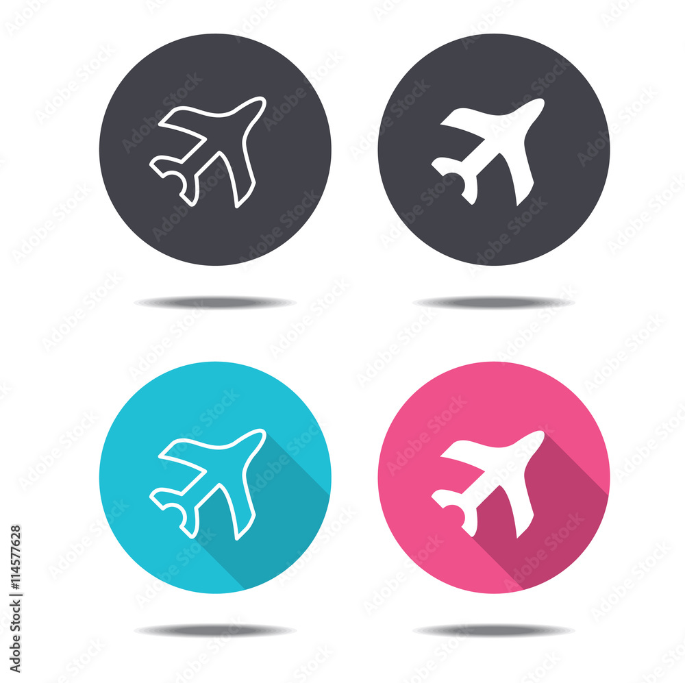 icon black pink and blue plane vector design icon black pink and blue plane vector design