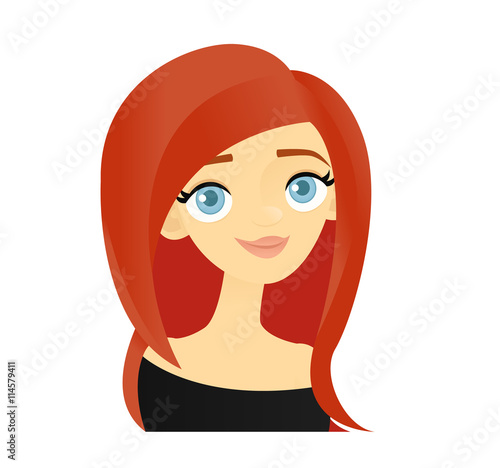 Smiling red haired woman