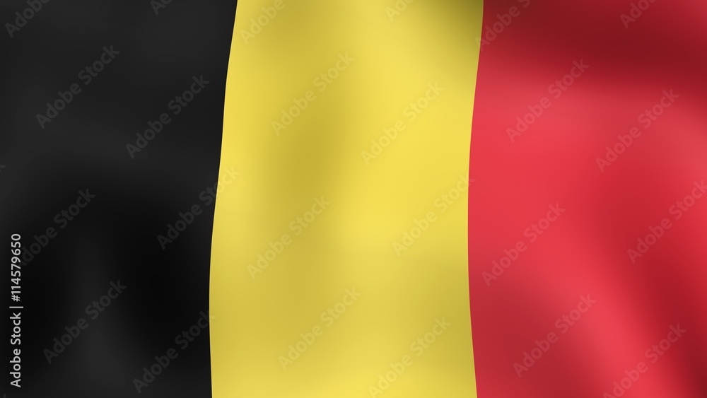 Fototapeta premium Flag of Belgium, fluttering in the wind. 3D illustration.