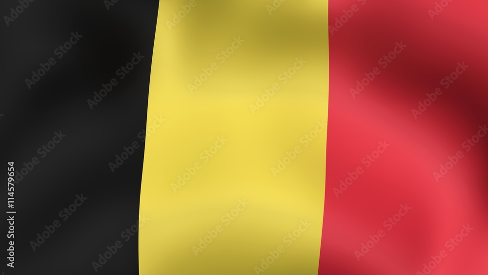 Fototapeta premium Flag of Belgium, fluttering in the wind. 3D illustration.