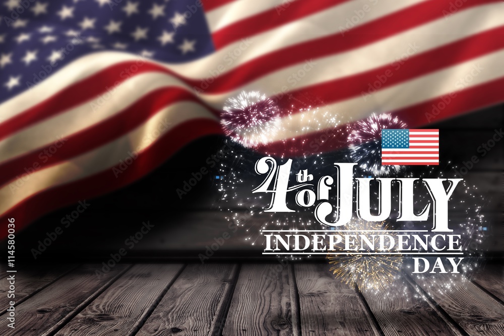 Naklejka premium Composite image of independence day graphic