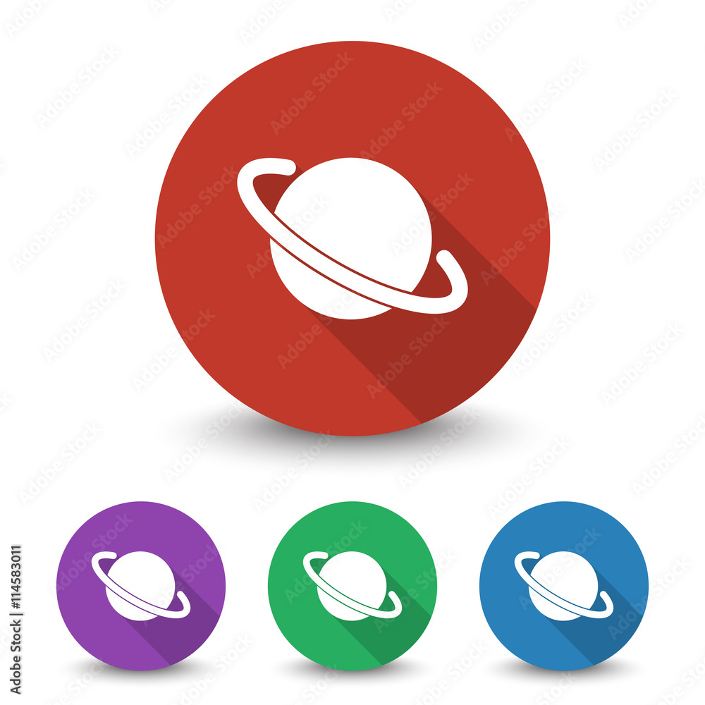 White Jupiter Icon icon in different colors set White Jupiter Icon icon in different colors set