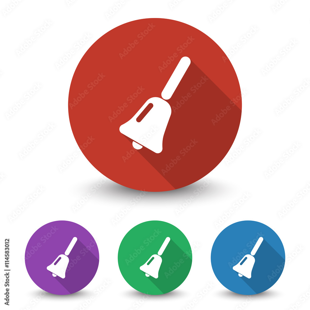 White School Bell icon in different colors set White School Bell icon in different colors set