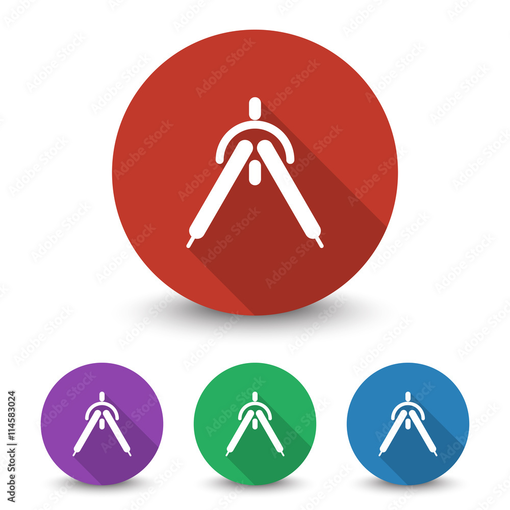 White Drafting Compass icon in different colors set White Drafting Compass icon in different colors set